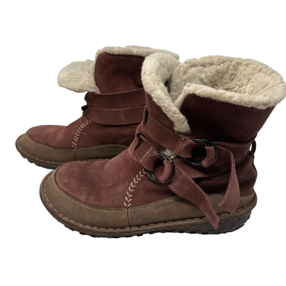 Sorel Tootega Rust Womens Suede Winter Boots Size 7 Thinsulate Waterproof Furry